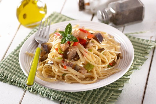 linguine aubergines